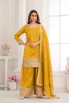 Niru By Gulkayra Shimmer Silk Surat Readymade Plazzo Suits Wholesale Market
